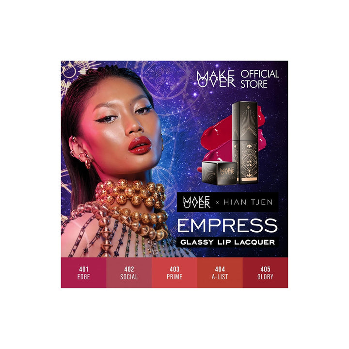 Make Over Glassy Lip Lacquer X Hian Tjen 405 Glory 4.5 G