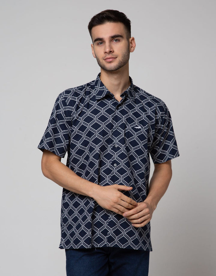 Crocodile Dimentia Print Kemeja Pria