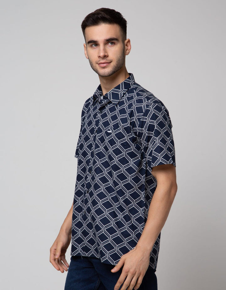 Crocodile Dimentia Print Kemeja Pria