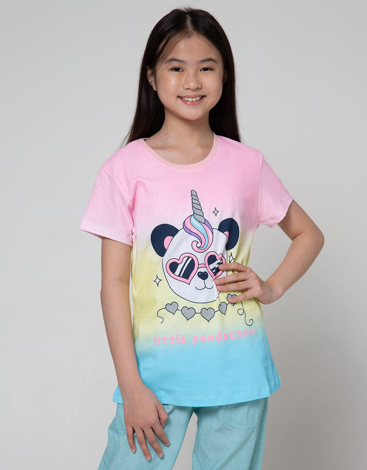 Aero Short Sleeve T-Shirt Basic Top Tie Dye Panda