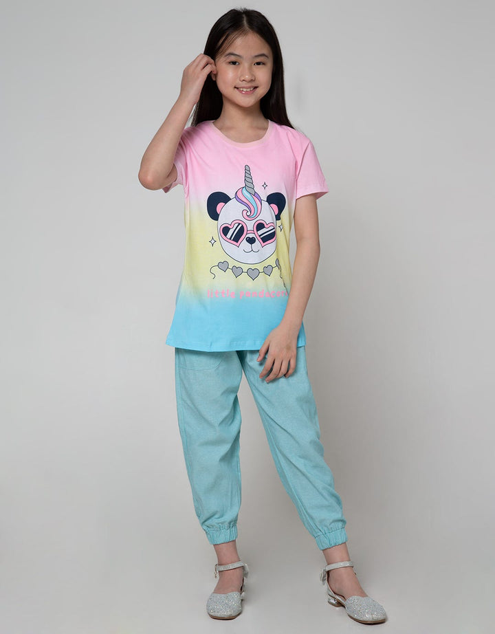 Aero Short Sleeve T-Shirt Basic Top Tie Dye Panda