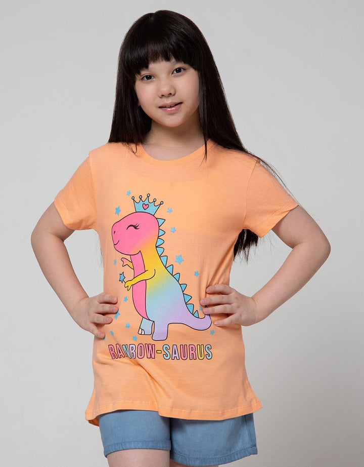 Aero Short Sleeve T-Shirt Top Rainbow Saurus