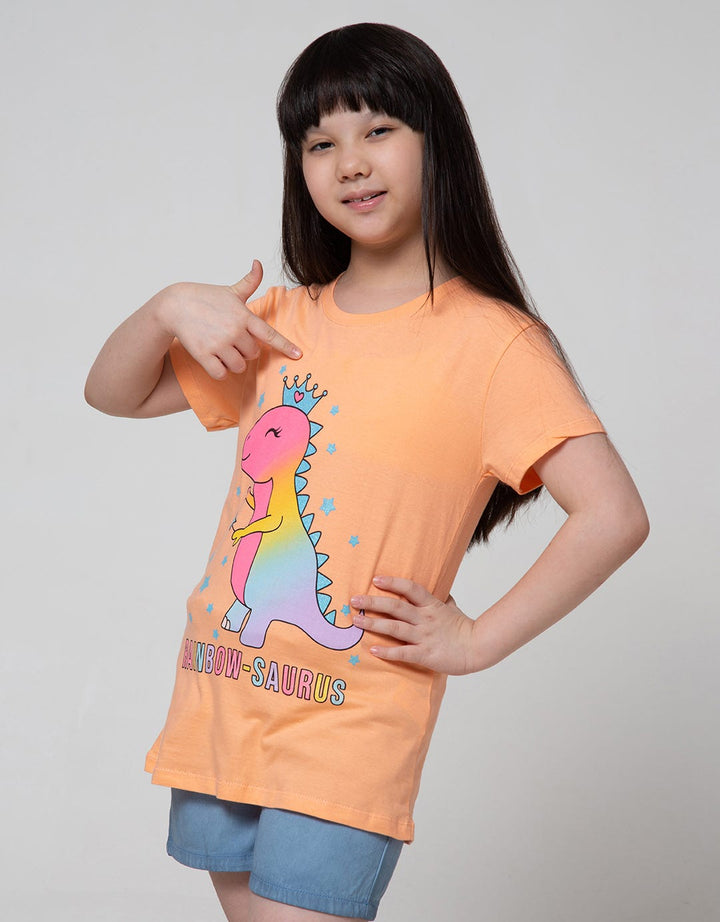 Aero Short Sleeve T-Shirt Top Rainbow Saurus