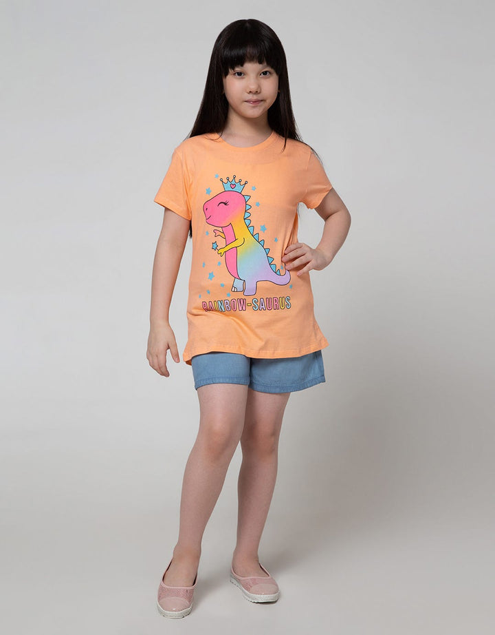 Aero Short Sleeve T-Shirt Top Rainbow Saurus
