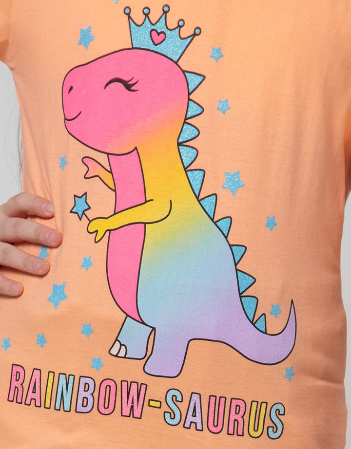 Aero Short Sleeve T-Shirt Top Rainbow Saurus