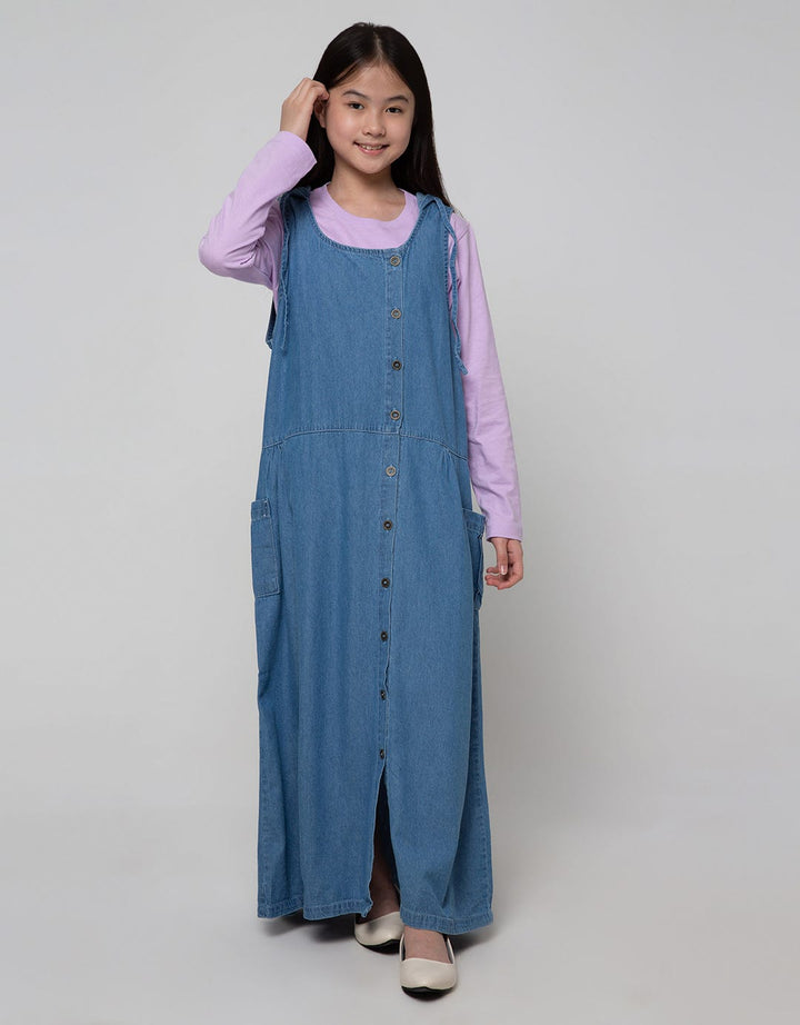 Nevada Short Sleeve Maxi Dress Sleeveless With Denim Hoodie