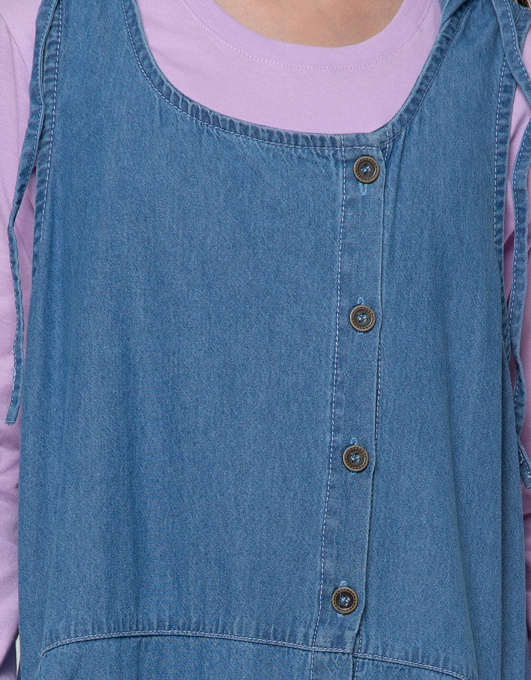Nevada Short Sleeve Maxi Dress Sleeveless With Denim Hoodie