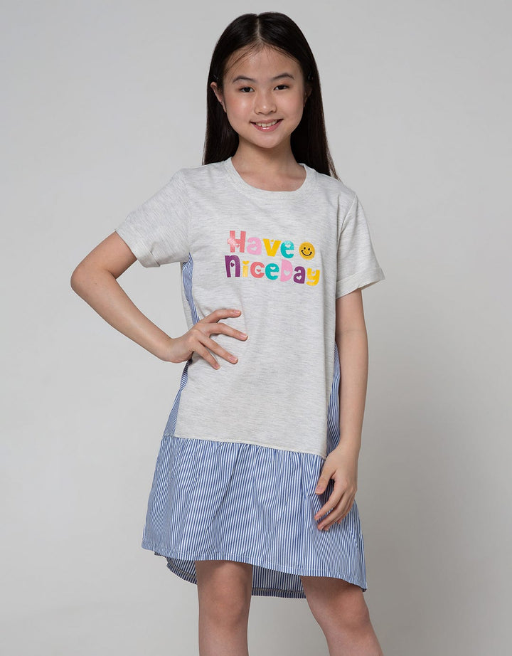 Nevada Short Sleeve Dress Comb With Woven SBasicrt