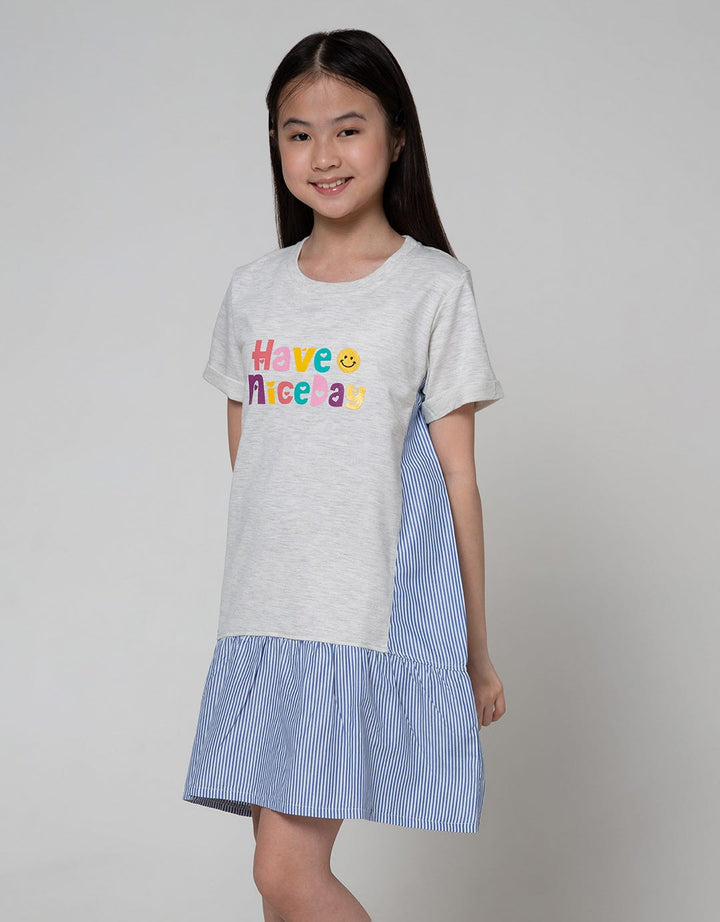 Nevada Short Sleeve Dress Comb With Woven SBasicrt