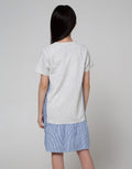 Nevada Short Sleeve Dress Comb With Woven SBasicrt