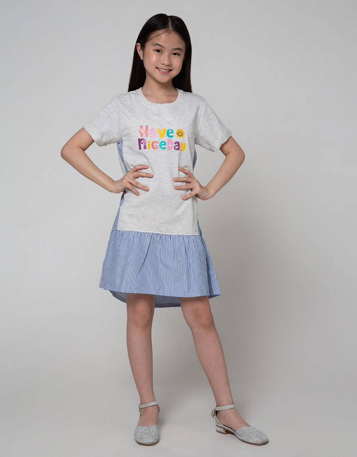 Nevada Short Sleeve Dress Comb With Woven SBasicrt