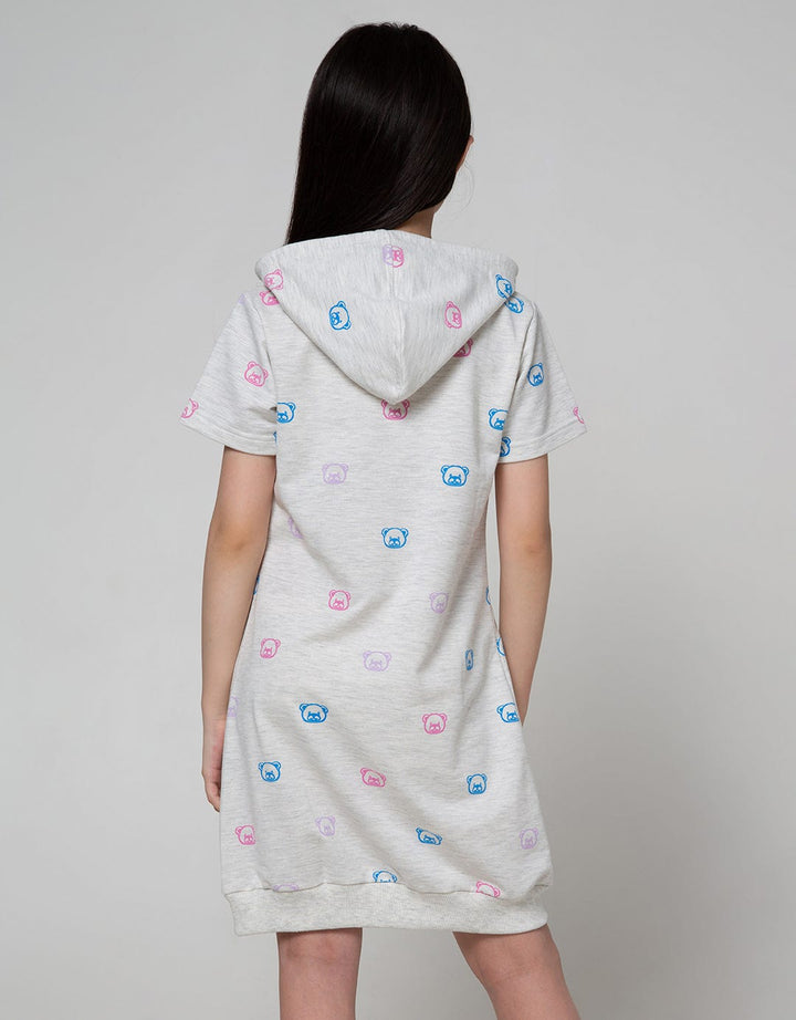 Nevada Short Sleeve Dress Hoodie Full Print Bear