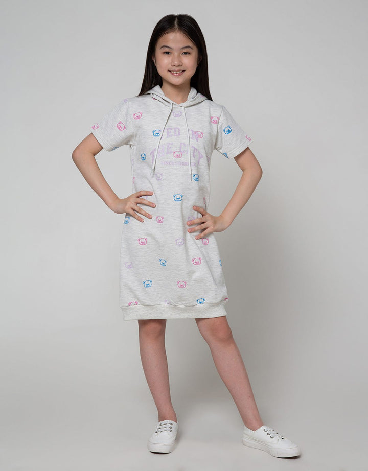 Nevada Short Sleeve Dress Hoodie Full Print Bear