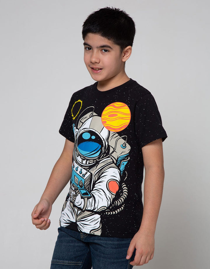 Aero Short Sleeve T-Shirt Splash Space Astraunot Catch Moon