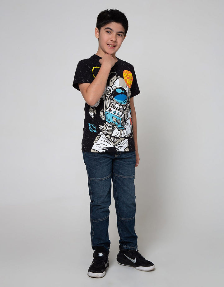 Aero Short Sleeve T-Shirt Splash Space Astraunot Catch Moon