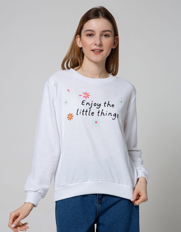 Nevada Sweatshirt Solid Floral Enjoy The Little Things