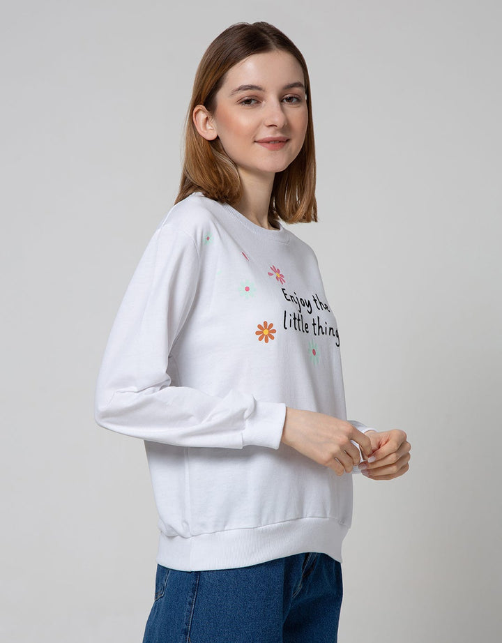 Nevada Sweatshirt Solid Floral Enjoy The Little Things