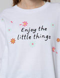 Nevada Sweatshirt Solid Floral Enjoy The Little Things