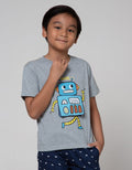 Little M Short Sleeve T-Shirt Robot Aplikasi Flip