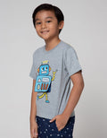 Little M Short Sleeve T-Shirt Robot Aplikasi Flip