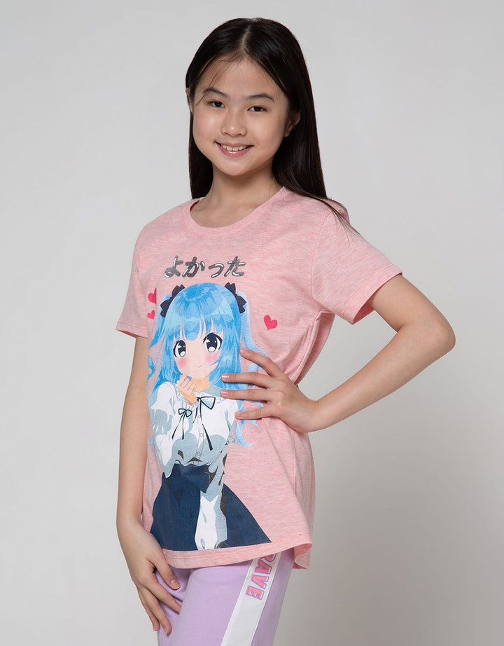 Nevada Short Sleeve T-Shirt Basic Short Sleeve Top Anime Girl
