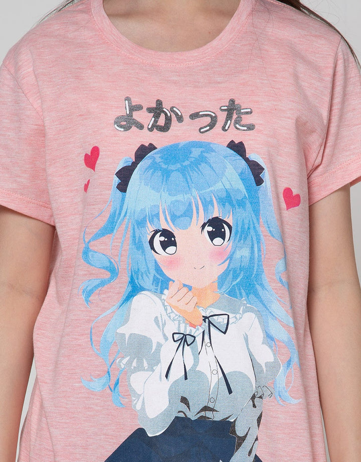 Nevada Short Sleeve T-Shirt Basic Short Sleeve Top Anime Girl