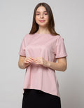 St. Yves Short Sleeve Blouse Top Satin Plain