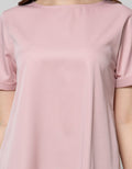 St. Yves Short Sleeve Blouse Top Satin Plain