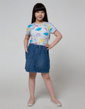 Aero Midi Skort Basic Denim Button 