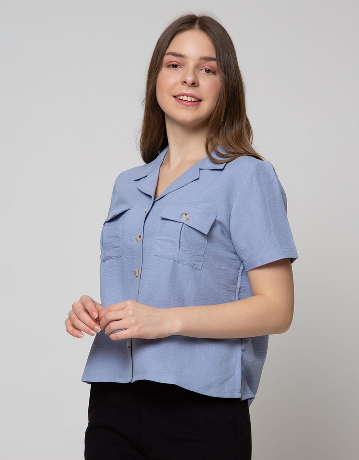 Connexion 3/4 Blouse Sleeve Square Neck Horn Button