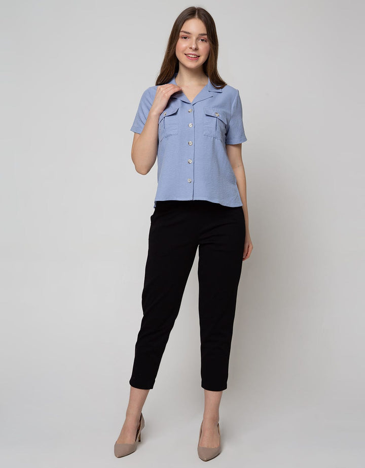Connexion 3/4 Blouse Sleeve Square Neck Horn Button
