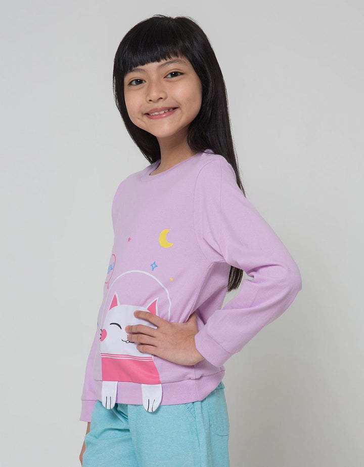 Little M Cute Cat Girls T-shirt