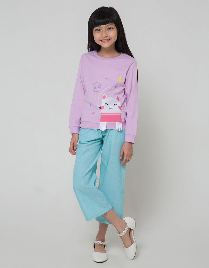 Little M Cute Cat Girls T-shirt