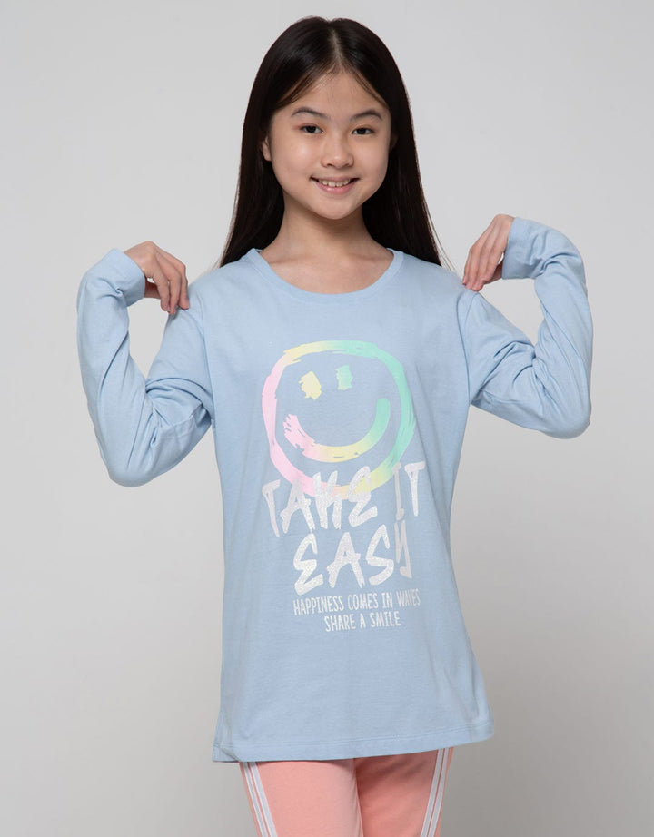 Nevada Long Sleeve Top Take It Easy Emoji Grafitti