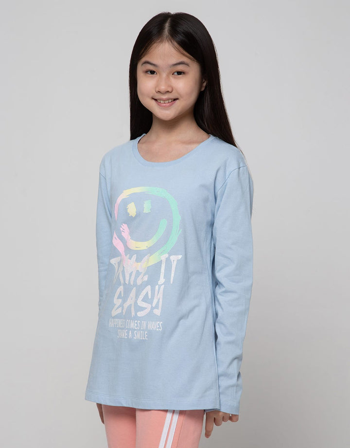 Nevada Long Sleeve Top Take It Easy Emoji Grafitti