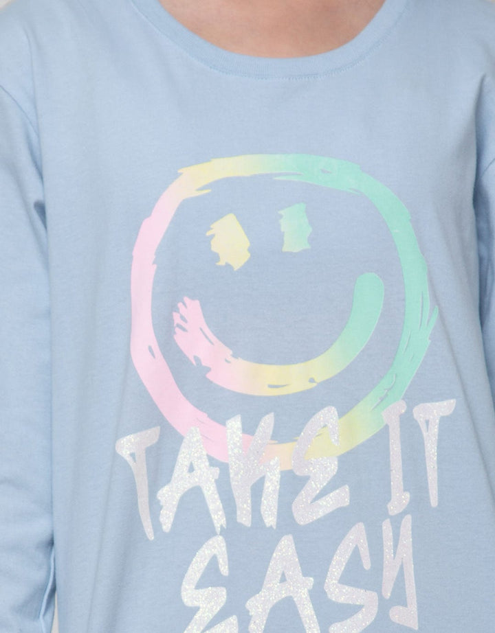 Nevada Long Sleeve Top Take It Easy Emoji Grafitti