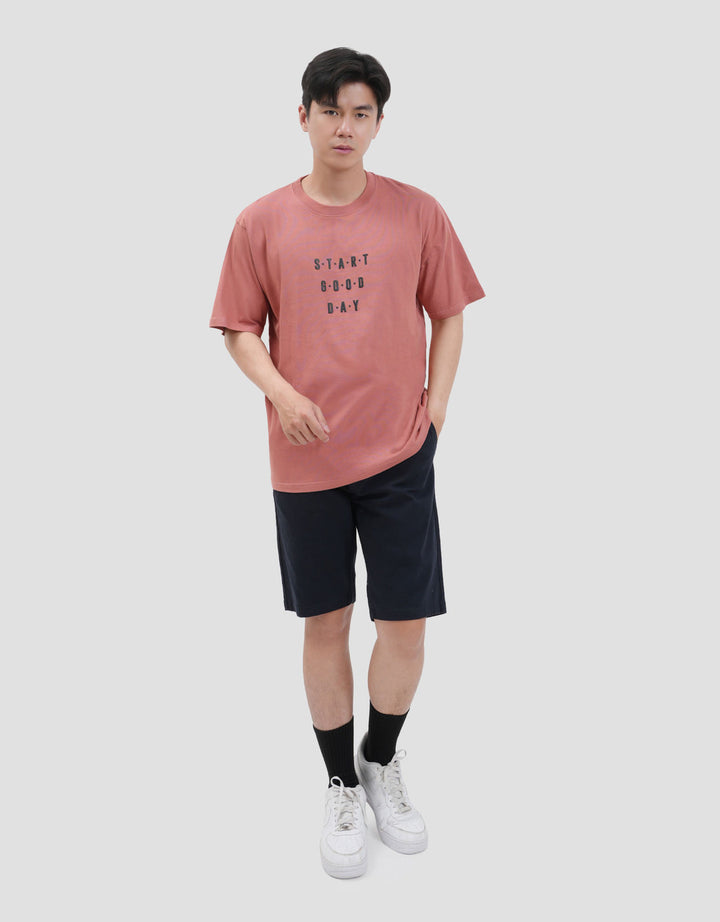 Nevada Printed Start Good Day - Backprint Kaos Pria