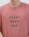 Nevada Printed Start Good Day - Backprint Kaos Pria