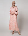 Annisa Long Sleeve Maxi Dress Print With Bow On Side Waist