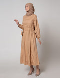 Annisa Long Sleeve Maxi Dress With Bow On Side
