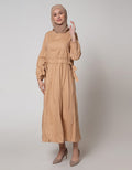 Annisa Long Sleeve Maxi Dress With Bow On Side