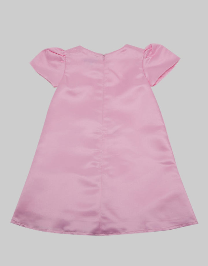 Kidz Too Short Sleeve Midi Dress Bordir Flamingo Geber