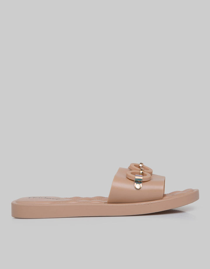 Fladeo Sandal Teplek Jelly Slide Round Wanita