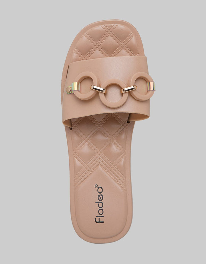 Fladeo Sandal Teplek Jelly Slide Round Wanita