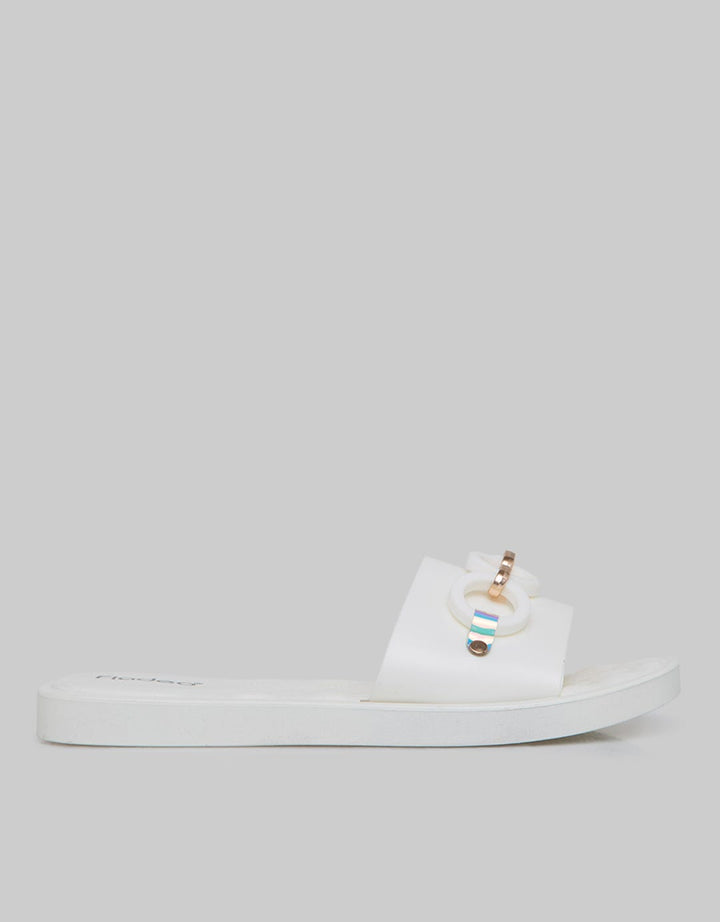 Fladeo Sandal Teplek Jelly Slide Round Wanita