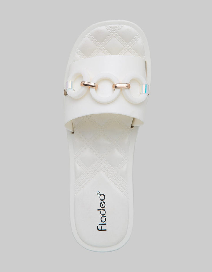 Fladeo Sandal Teplek Jelly Slide Round Wanita