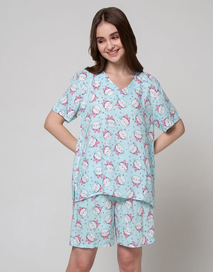 Nevada Short Sleeve Pajama Shorts My Ribbon