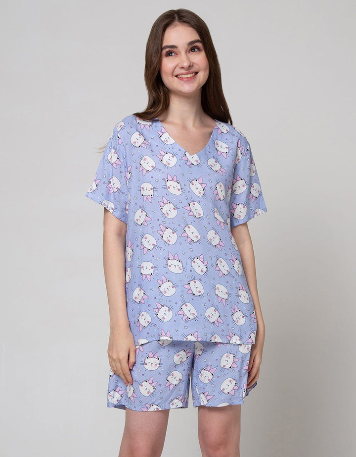 Nevada Short Sleeve Pajama Shorts My Ribbon