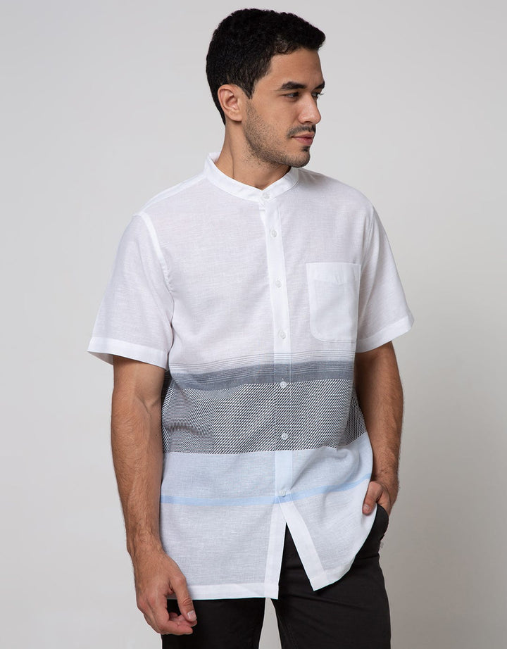 Cole Short Sleeve Koko Stripe Bottom Linen Look