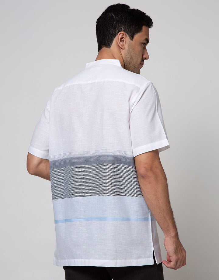 Cole Short Sleeve Koko Stripe Bottom Linen Look